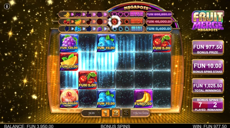 Fruit Merge Megapots - Hold and Spin Spielbildschirm
