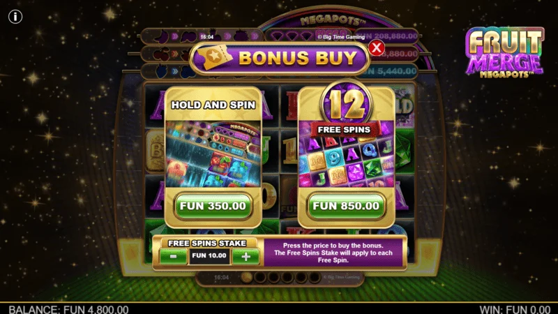 Fruit Merge Megapots - Bonus Buy Fenster